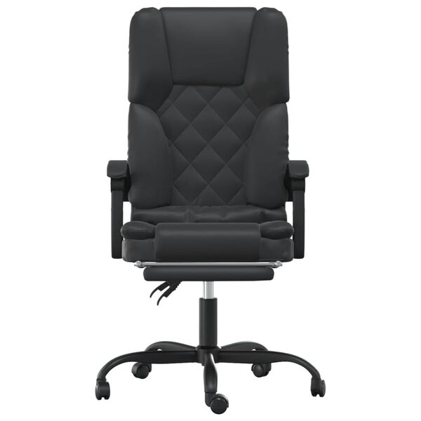 vidaXL Massage Office Chair Black Faux leather, metal, plywood