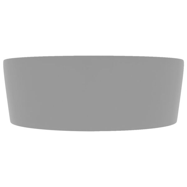 vidaXL Luxury Wash Basin with Overflow Matt Light Grey 14.2x5.1" Ceramic