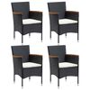 vidaXL Dining Set Black Solid Acacia wood Standard Tough