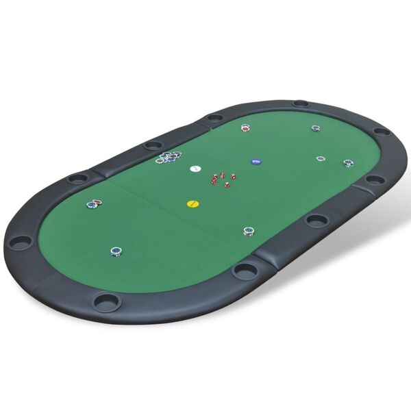 vidaXL Poker Tabletop Green and Black MDF and PVC