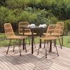vidaXL Garden Dining Set Black Poly Rattan Medium Durable
