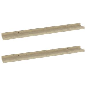 vidaXL Wall Shelves 2 pcs Sonoma Oak 31.5x3.5x1.2"