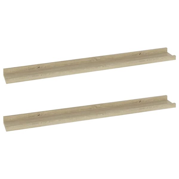 vidaXL Wall Shelves 2 pcs Sonoma Oak 31.5x3.5x1.2"