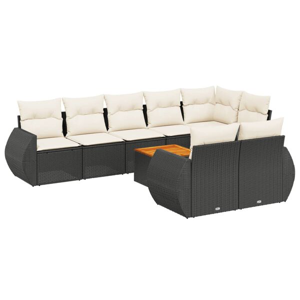 vidaXL Garden Sofa Set Black