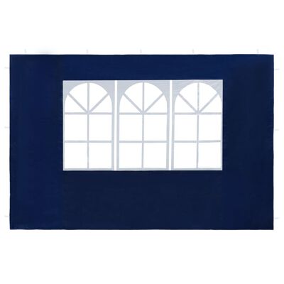 vidaXL Party Tent Sidewall 2 pcs with Window PE Blue