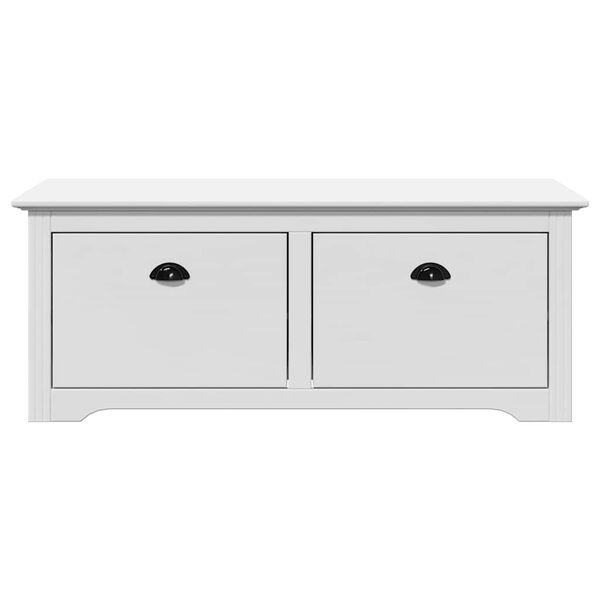 vidaXL Hallway Bench White Solid pinewood, engineered wood, metal Small