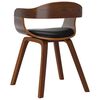 vidaXL Dining Chair Set of 2 Black and Natural Wood