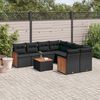 vidaXL Garden Sofa Set Black PE rattan, powder-coated steel, acacia wood