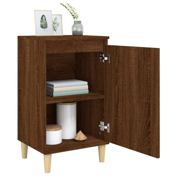 vidaXL Bedside Cabinet Set of 2 Brown Oak Engineered Wood Medium