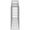 vidaXL Gabion Basket Set of 11 Silver Galvanized Iron Large