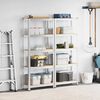 vidaXL 5-Layer Storage Shelves 2 pcs Silver Steel&Engineered Wood
