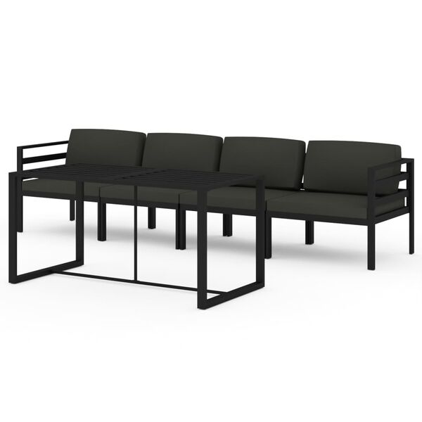 vidaXL Garden Lounge Set Anthracite Aluminum, 100% polyester Modular