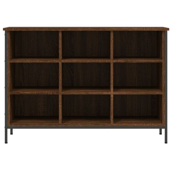 vidaXL Shoe Cabinet Brown Oak Engineered Wood Medium Industrial