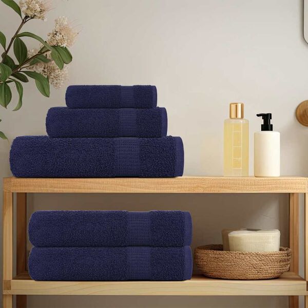vidaXL Towel Set of 10 Navy blue 100% Cotton 39.4 x 78.7 in Towel