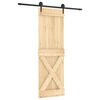 vidaXL Sliding Door with Hardware Set 27.6"x82.7" Solid Wood Pine