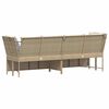 vidaXL Patio Sofa with Cushions Beige Poly Rattan