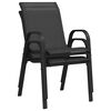 vidaXL Stackable Garden Chair Set of 2 Black Powder-coated steel Medium