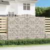 vidaXL Arched Gabion Baskets 2 pcs 118.1x11.8x200/220" Galvanised Iron