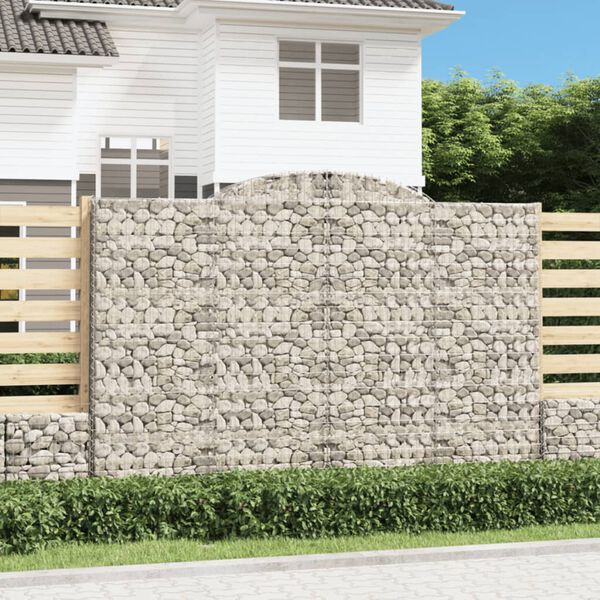 vidaXL Arched Gabion Baskets 2 pcs 118.1x11.8x200/220" Galvanised Iron