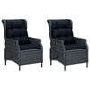 vidaXL Garden Lounge Set Dark Grey, Black