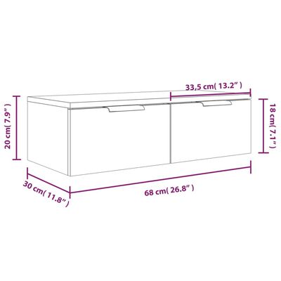 vidaXL Wall Cabinets 2 pcs White 26.8"x11.8"x7.9" Engineered Wood