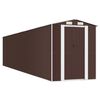 vidaXL Garden Shed Dark Brown Galvanized Steel Large Garden Shed