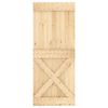 vidaXL Sliding Door with Hardware Set 33.5x82.7" Solid Wood Pine