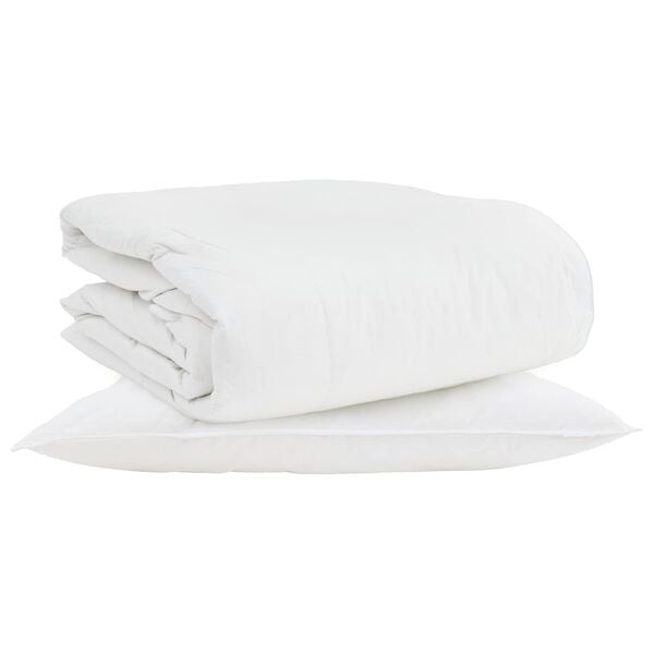 vidaXL 2-in-1 Duvet with Pillow 2 pcs White Down Feather