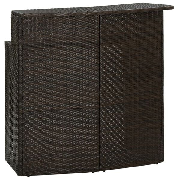 vidaXL Bar Table Brown PE rattan Medium Durable Bar Table
