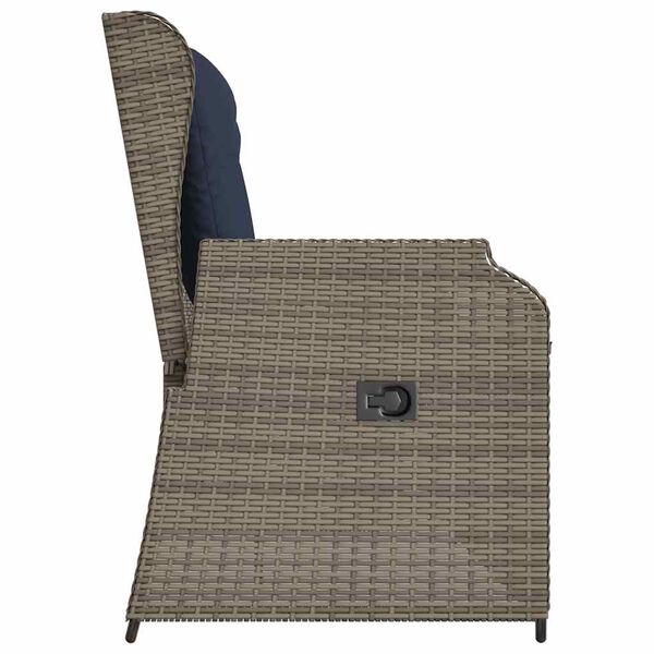 vidaXL Garden Bench with Cushion Gray Poly rattan
