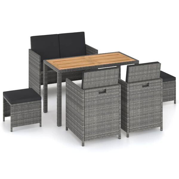 vidaXL Outdoor Dining Set Grey