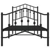 vidaXL Bed Frame Black Powder-Coated Steel Twin Bed Frame Rectangular