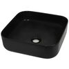 vidaXL Basin Ceramic Square Black 15"x15"x5.3"