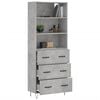 vidaXL Highboard Concrete Grey Engineered Wood, Metal