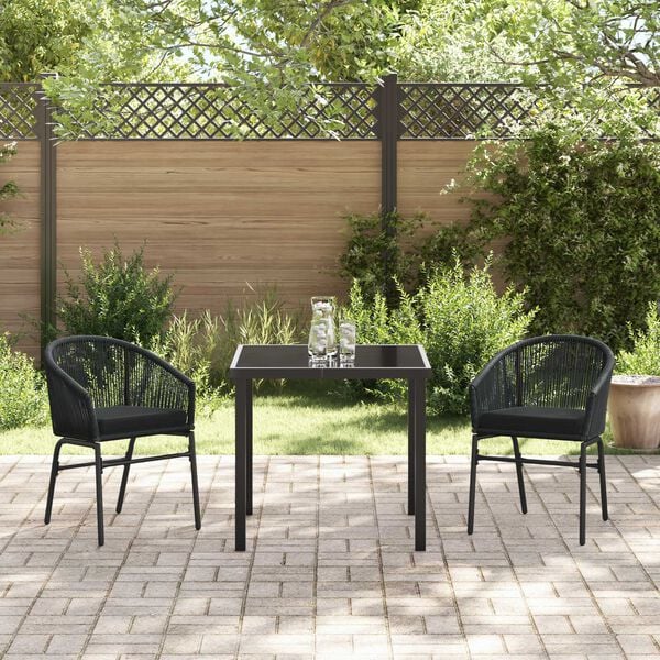 vidaXL Garden Dining Set 5 pcs Gray Poly rattan