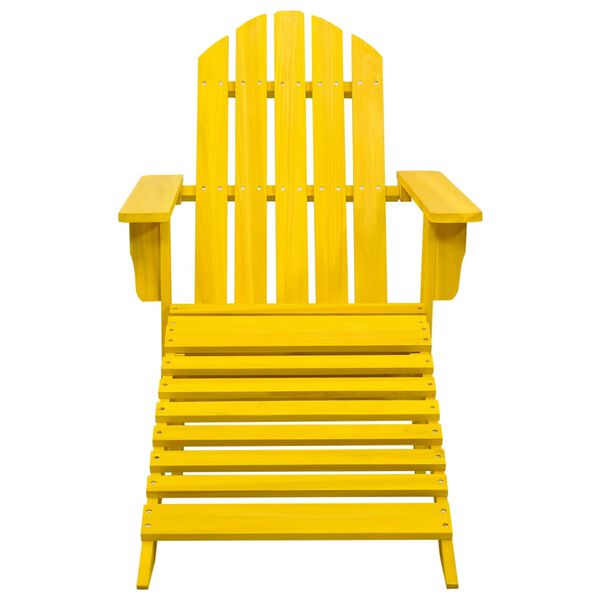 vidaXL Garden Chair Yellow Solid Fir Wood Large Detachable