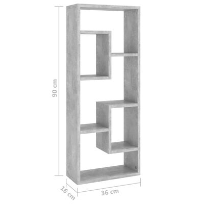vidaXL Wall Shelf Concrete Gray 14.2"x6.3"x35.4" Engineered Wood