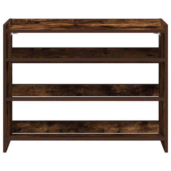 vidaXL Shoe Rack Smoked Oak Engineered Wood Slim Shoe Rack Rectangular