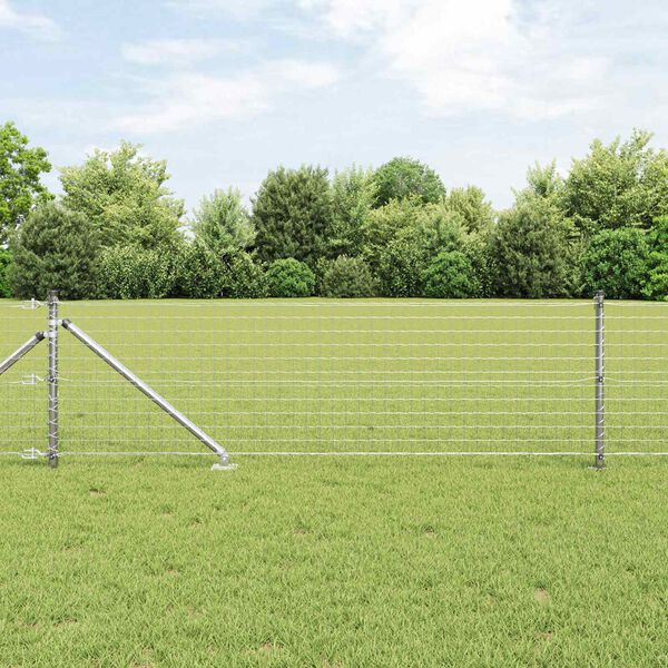 vidaXL Fence Post Other 52 pcs Grey 1.26 x 1.26 x 39.37 in Steel