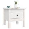 vidaXL Side Table Set of 2 White Solid Pine Wood Small Side Table