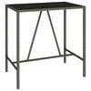 vidaXL Garden Bar Set Grey PE rattan, powder-coated steel, tempered glass