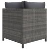 vidaXL Garden Lounge Set Grey PE rattan, powder-coated steel, 100% polyester