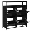 vidaXL Shoe Cabinet Black Oak 100 x 34 x 112 cm Engineered Wood