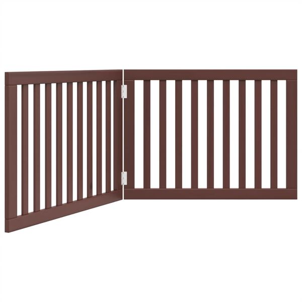 vidaXL Dog Gate Set of 2 Brown Poplar wood Medium Foldable Dog Gate