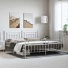 vidaXL Bed Frame White Powder-Coated Steel 76.0 x 80.0 in Industrial