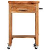 vidaXL Kitchen Trolley 22.8"x22.8"x35" Solid Wood Acacia