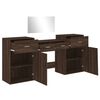 vidaXL Dressing Table Set Brown Oak Engineered Wood Medium
