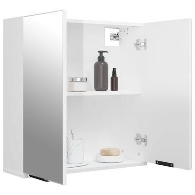 vidaXL Bathroom Mirror Cabinet High Gloss White 25.2"x7.9"x26.4"