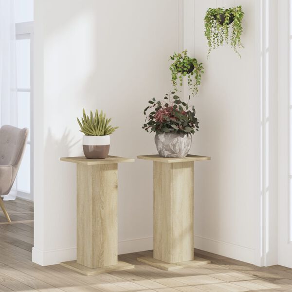 vidaXL Plant Stand Sonoma Oak Engineered Wood Medium Decorative Inlays