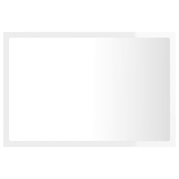 vidaXL Mirror High gloss white Engineered wood, acrylic Medium